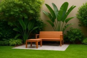 ركن جلوس بسيط داخل حديقة