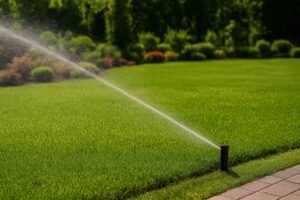 نظام ري حديث داخل حديقة طبيعية