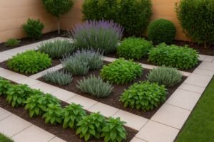 حديقة عطرية صغيرة داخل حديقة منزلية