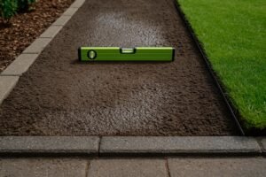 تجهيز تربة وتسوية دقيقة قبل فرد الثيل