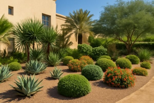 حديقة منزلية بنباتات مقاومة للجفاف