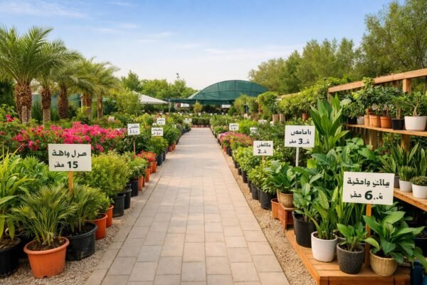 ارقام مشاتل بالكويت في مشتل منظم داخل بيئة خضراء