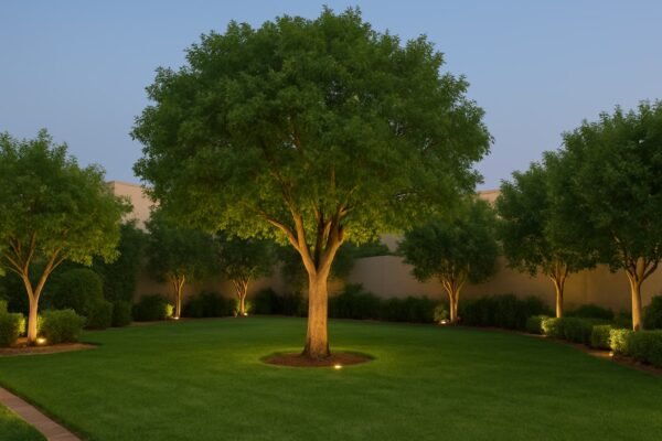 مختصر: حديقة كويتية بتنسيق أشجار متوازن