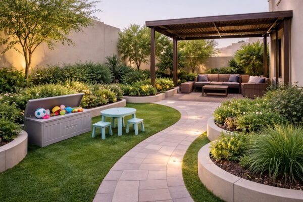 ركن أطفال ببرجولة وإضاءة خافتة