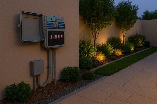 صندوق تحكم ري وإنارة خارجي لحديقة في حطين