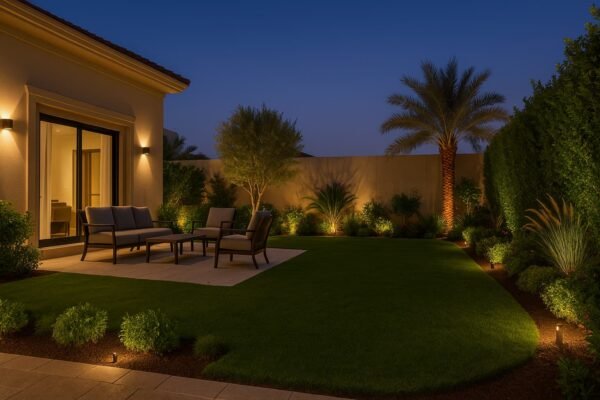 مختصر: حديقة فيلا فاخرة بالمنجف مع جلسة وثيل