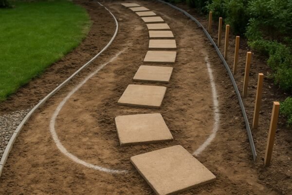 ممر حديقة قيد الرسم والتجهيز