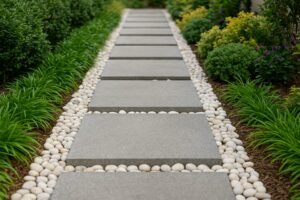 ممر حديقة بين نباتات مزروعة