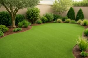 حديقة بثيل صناعي وأشجار ونباتات زخرفية