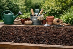 حوض زراعة مجهز في حديقة كويتية