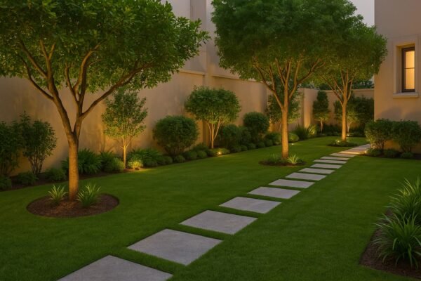 حديقة منزلية منظمة في العدان