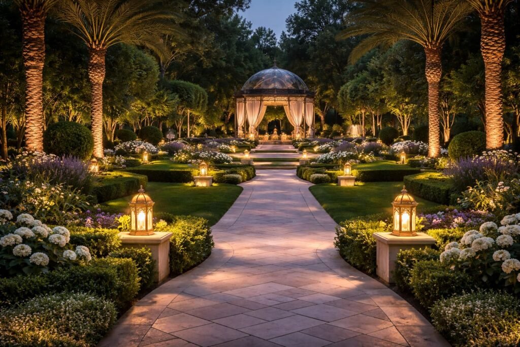 تصميم إضاءة حدائق بالكويت